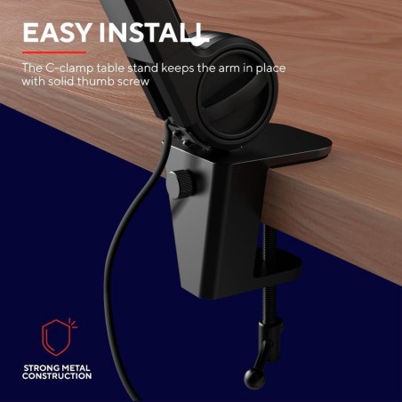 Trust GXT 255 Onyx Microphone - Premium Cardioid Black Mic for Crisp Sound & Clear Voice Quality | 8713439243543